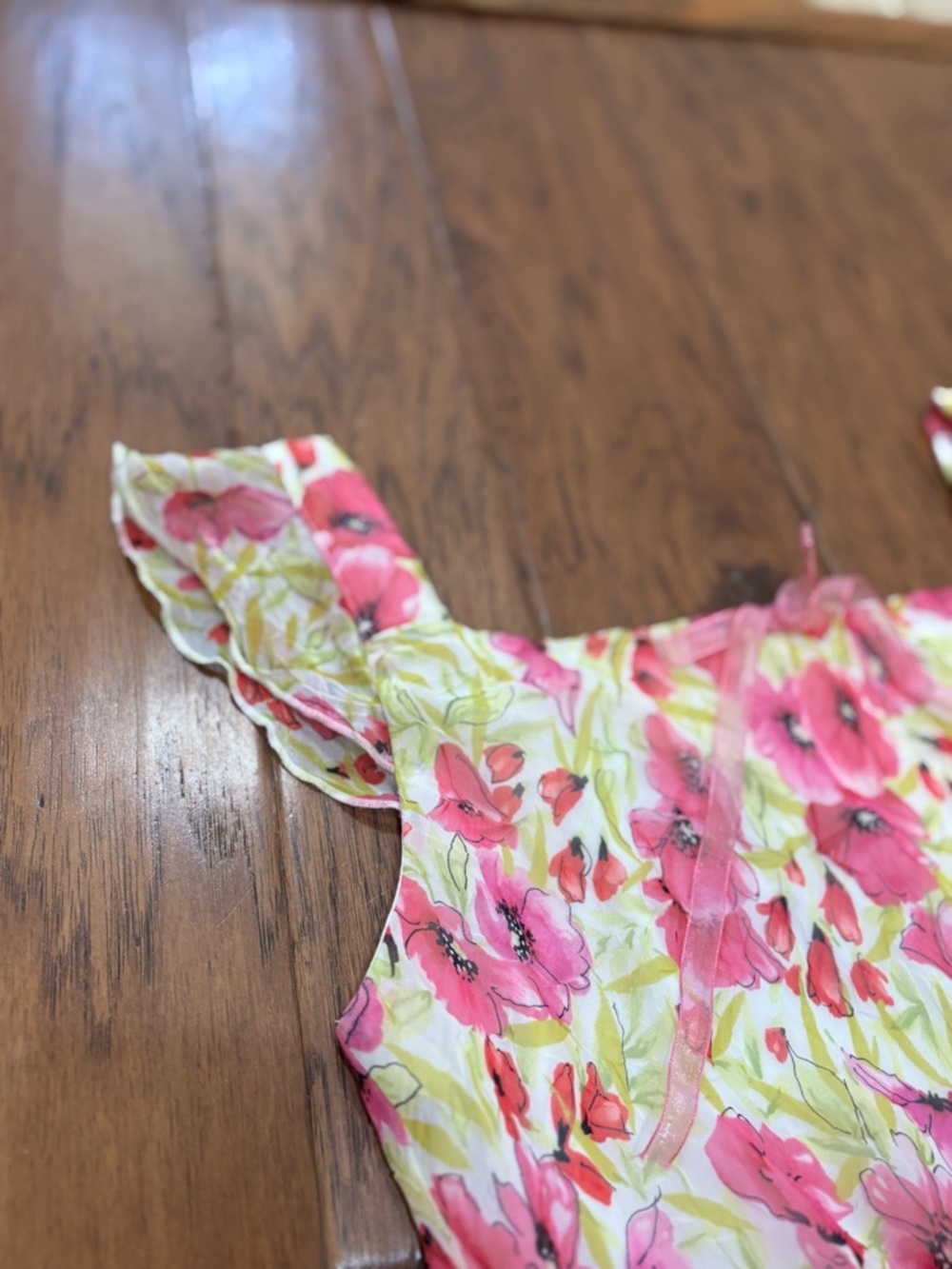 Vintage Y2K Pink Floral Mini Dress Flutter Strap Coquette XXS XS - Picture 9 of 14